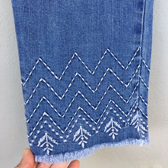 Level 99 Anthropologie Jeans Women Size 29 Slouchy Straight Cuffs Mid Rise Boho - Picture 4 of 14